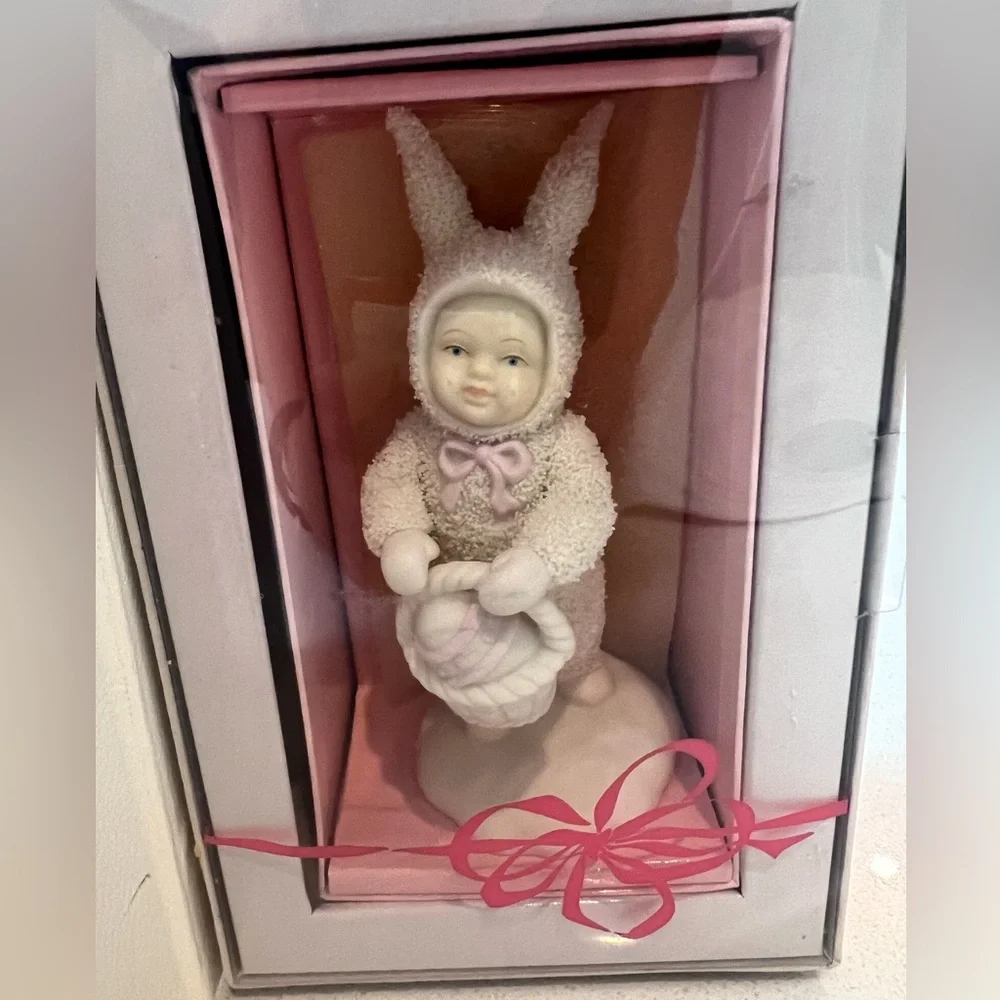 Vtg Dept 56 Snowbunnies A Tisket A Tasked 2602-6 In Original‎ Box